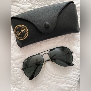 RayBan black aviator sunglasses
